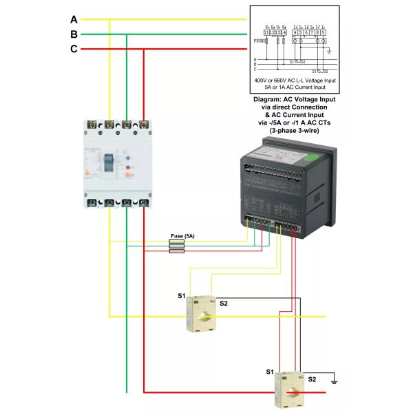 AC Multi Function Panel single phase energy meter IP20