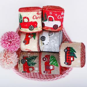 China Strip Shape Gift Packing Materials Polyester Home Decoration​ Luxury Christmas Ribbon on sale