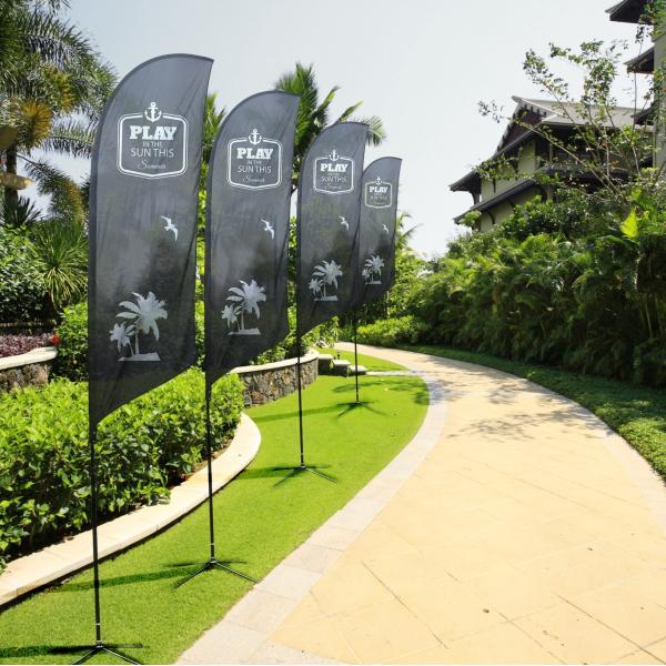 Printed Custom Teardrop Flags , Trade Show Feather Advertising Flags
