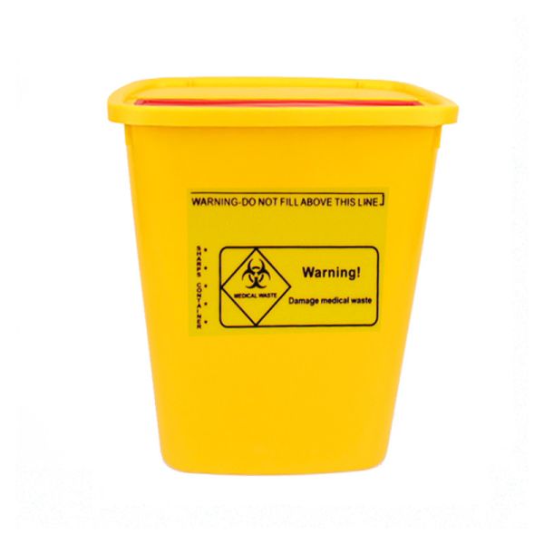 Plastic Yellow Medical Waste Bin Needles Disposable Sharps Container