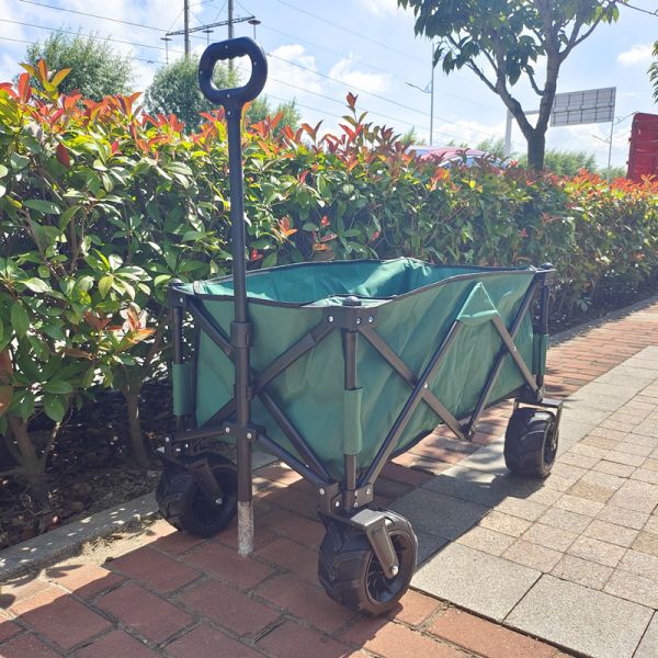 Collapsible Wide PU Wheels Beach Folding Wagon Stretchable Handle Picnic Camping Cart