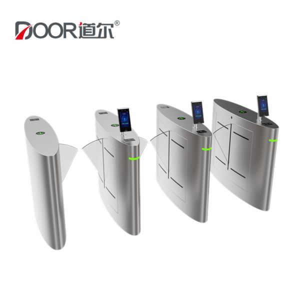 3 Ways 600mm Automatic Flap Barrier Turnstile Gate With Face Recognition Terminal