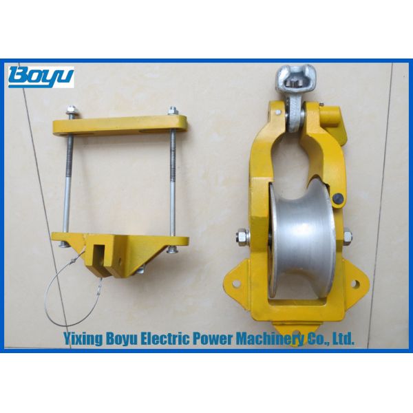 Aluminum Wheel Crossarm Mounted Stringing Blocks Capliper Width 99~175mm Capliper Height 95~159mm