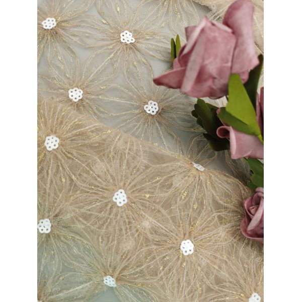 Lady Garment Sequin Embroidered Fabric Crochet Lace Tulle Embroidery