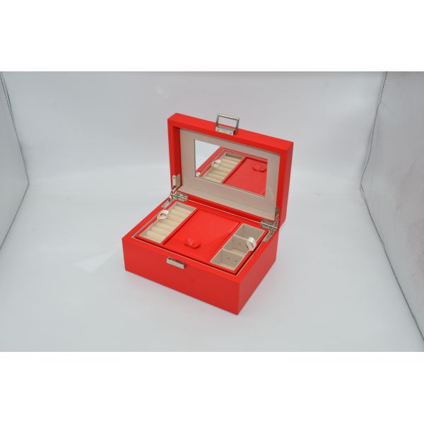 Red Jewelry Packaging Box Customized Velvet Jewelry Box Recyclable