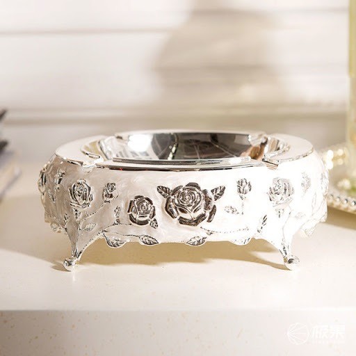 30mm Round Ring Embossed Logo Metal Cigar Beach Ashtray