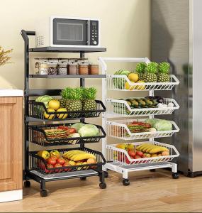 Multi Layer Freestanding Kitchen Rack 150lbs Floor Standing Vegetable Shelves Manufactures