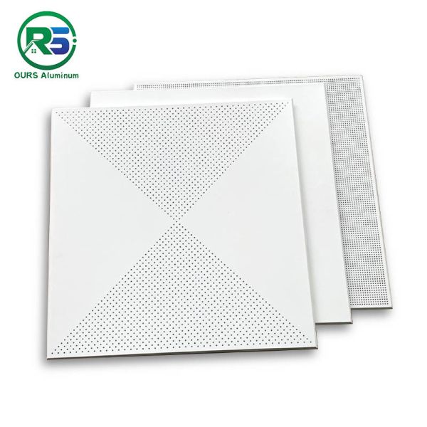 Decorative Suspended Clip In Metal Ceiling Tiles Waterproof Acoustic 600mm*600mm