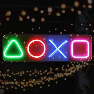  Decorative PS4 Game Neon Sign Colorful Lights 3D Art Illuminate Surrounding Space Manufactures