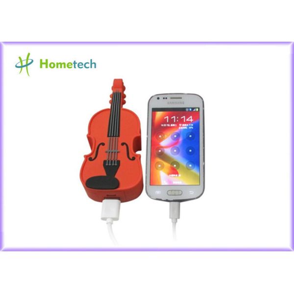 PVC Unique Guitar Mobile Battery Backup Charger Universal USB Compact