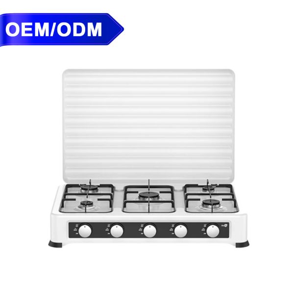 Table Top Five Burner Gas Stove Safety Operation 5 Hob Gas Cooker Easy Cleaning