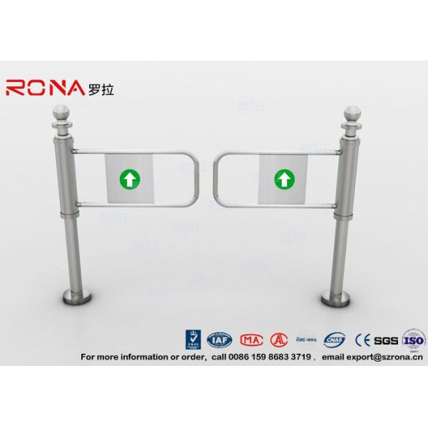 304 Stainless Steel Swing Barrier Gate Intelligent Manual Entry Turnstiles For Supermarket