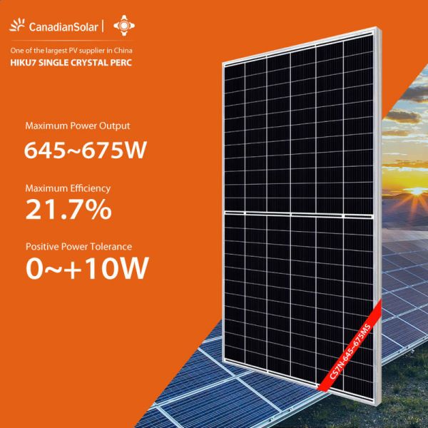 645W - 675W Mono Perc Solar Cell Black Frame