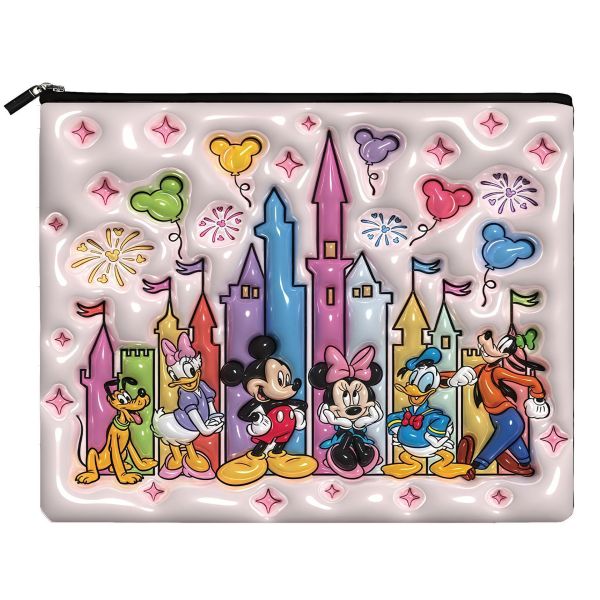 Hot Sell Summer Women New Striped Canvas Clutch Bag Handbag Purse Pouch Bag Ladies Leather Toiletries Bag Stamped Zip Pouch Cosmetic Makeup Clutch Bag for Woman