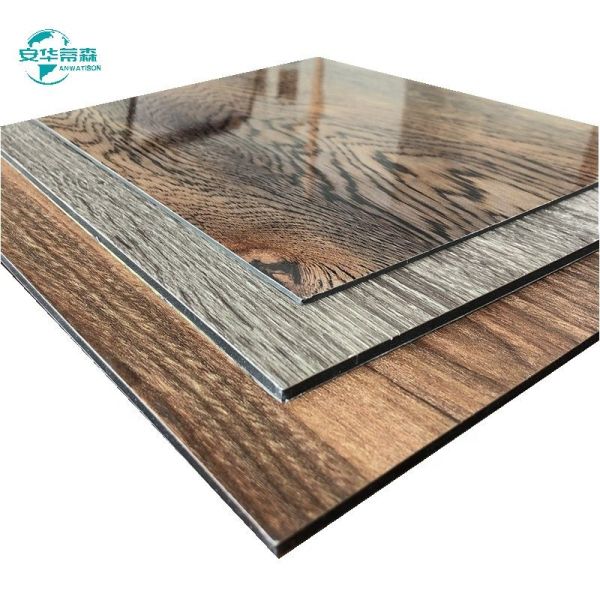 3mm Wood Grain Aluminum Facade Cladding Panels With PVDF Coating