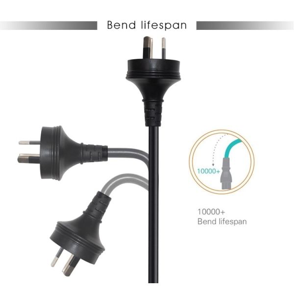 6.8mm OD SAA Power Cord Australian 3 Pin Plug IEC 320 C13 Right Angle