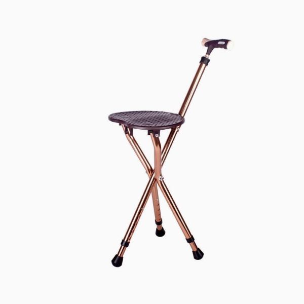 Customized Walking Cane With Chair Three Legs Multi Functional