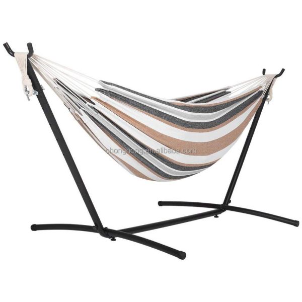 Double Hammock Two Person Hammock Chair with Steel Stand/Space Saving Steel Stand Hammock