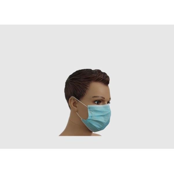 Adult Earloop Face Mask Blue Color Disposable 3 Ply Face Mask