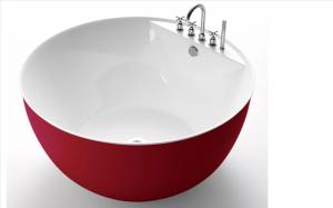  Bowl Shape Freestanding Whirlpool Tub Red Small corner  Round Adult Manufactures