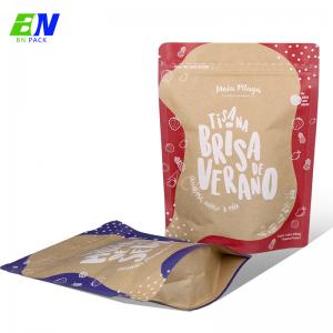  Biodegrdable Food Packaging Bag PLA laminated Resealable Kraft Paper Bags Manufactures