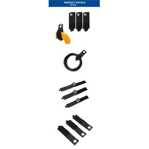 Aesthetic Hook And Loop Cable Tie Waterproof Cable Management Tape Flame Retardant