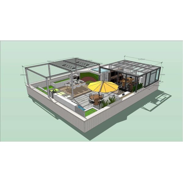 Home Glass Sun Room Easy Installation Rain Resistance Glass Ceiling Sunroom