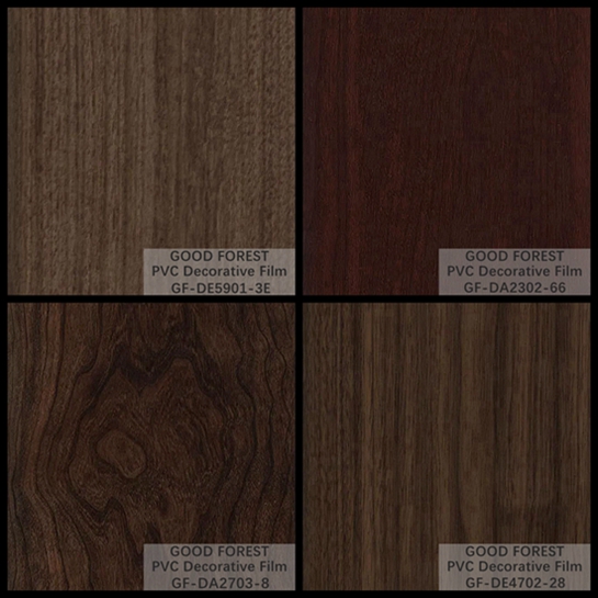Wooden Grain Dark Wood Film Decorative 0.25mm - 0.60mm Thickness