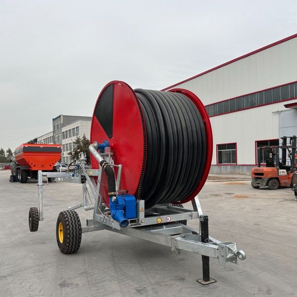 Hose Reel Irrigation Equipment JP50 Red 75mm Pipe Diameter 430kg Total Weight