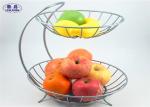 2 Tier Wire Mesh Fruit Basket Stable Corrosion Resistant Vegetable Storage