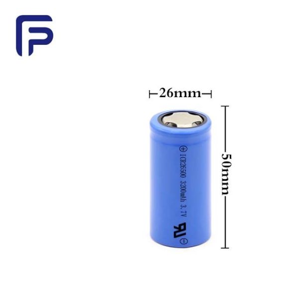 Outdoor 26500 Rechargeable Li Ion Battery 3.7V 3200mAh For Solar Street Lights Monitoring