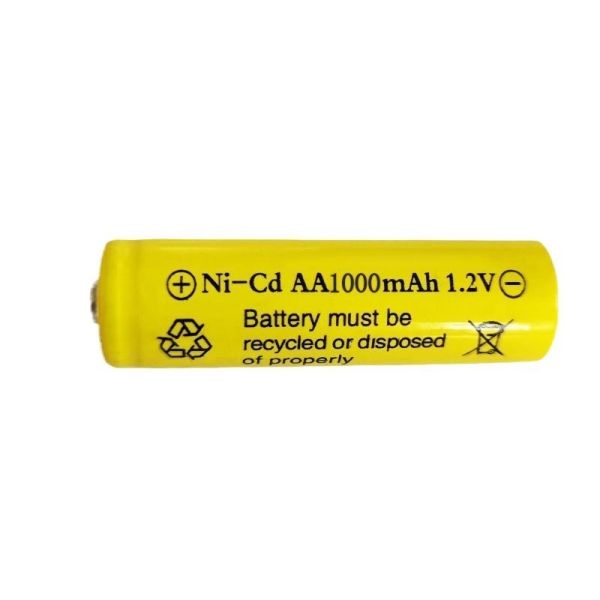 1.2V 1000mAh Ni-CD AA Rechargeable Battery with 500-800 Cycles for Home Appliances and Electric Toys
