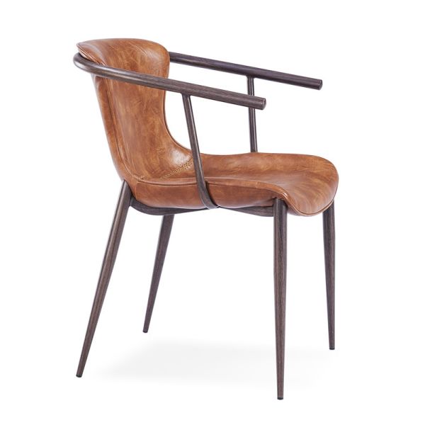Restaurant PU Leather 51x60x80cm Metal Wood Dining Chair