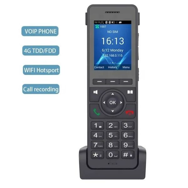 Hindetel lte wifi 2.4G Cordless Phone SIP VOIP  hotspot recording ip phone Cordless 4G SIP Phone  Desktop VoIP