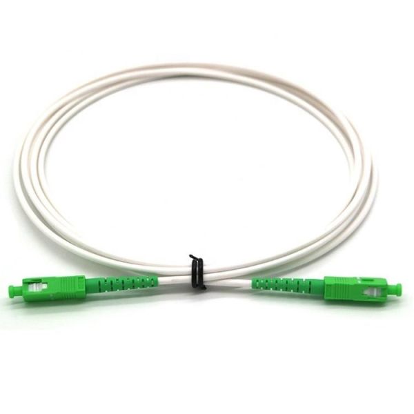 2.0mm 3.0mm White Cable Fiber Patch Cords , G652D Fiber Optic Patchcord