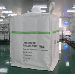 China Net baffle bag Type A 1 ton PP bulk bag for packaging chemical products  L-Lysine sulphate on sale