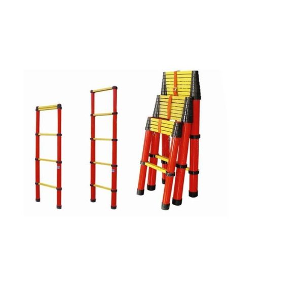FRP Fiberglass Telescoping Ladder , Insulated Fiberglass Telescopic Ladder