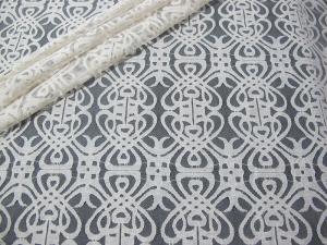 China Grey Voile Cotton Nylon Lace Fabric / Elastic Knitted Lace Fabric SYD-0003 on sale