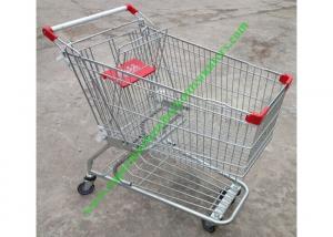 American Style Supermarket Shopping Wire Cart / Customized Carbon steel Hand Trolley