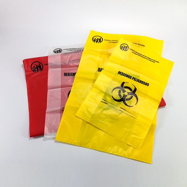 PP HDPE LDPE Biohazard Plastic Bags For Hospital Medical Waste
