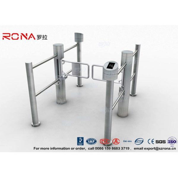 Double Core Biometric Pedestrian Security Gates Stainless Steel With Access Control