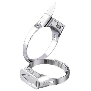  Stainless Steel Self Defense Silver Jewelry Ring Anodized Surface For Men / Women Manufactures