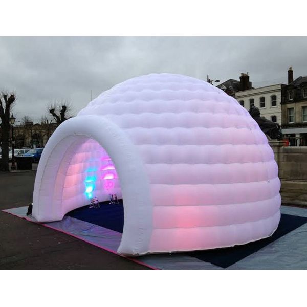 3m 4m 5m Oxford Cloth White With LED Light Use Blow Up Inflatable Igloo Dome Tent For Party Event
