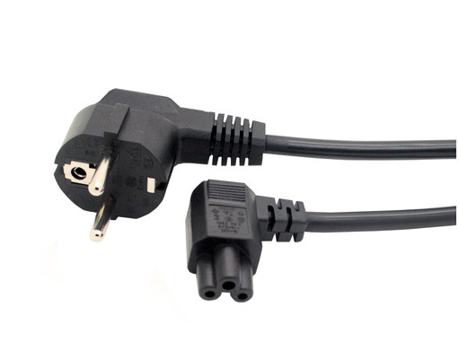 European Male to IEC 320 C5 angled power cord 1M