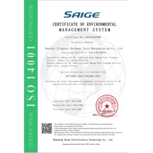 Wanzhuo (Jiangsu) Hardware Tools Manufacturing Co., Ltd Certifications