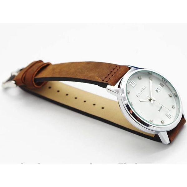 Quartz Mens Stainless Steel Watch / Leisure Mens Leather Strap Watches