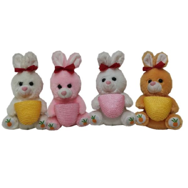PP Small Valentine'S 4 CLR Rabbits With Basket
