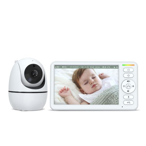 6 inch LCD Screen HD Baby Monitor with 5000mAh Battery and 360° Pan Tilt Zoom Camera