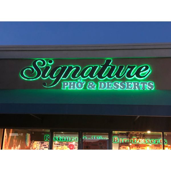 Restaurant Led Backlit Letter Sign M4 Screw Mount Reverse Channel Letters