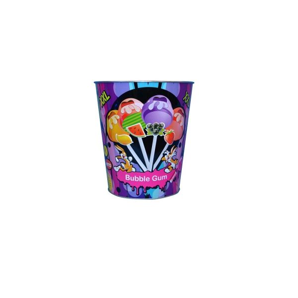 DADI Customized Popcorn Tin Bucket Embossed Logo Design Movie Tinplate Metal Popcorn Bucket